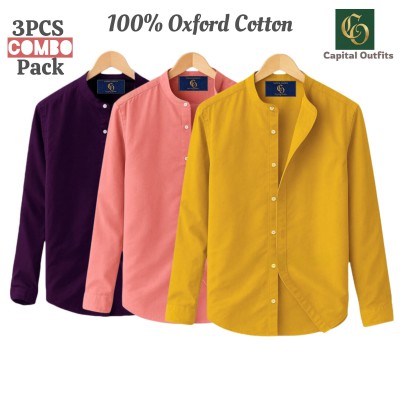 Long Sleeve Band Collar