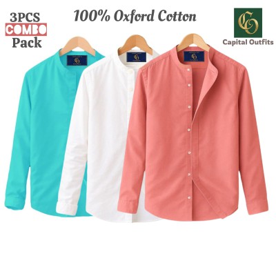 Long Sleeve Band Collar