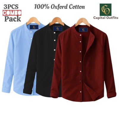 Long Sleeve Band Collar