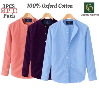 Long Sleeve Band Collar