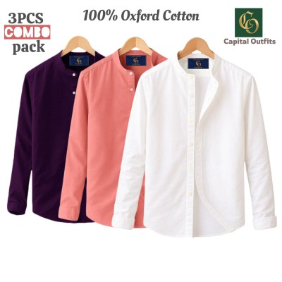 Long Sleeve Band Collar