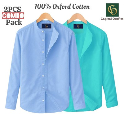 Long Sleeve Band Collar