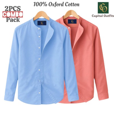 Long Sleeve Band Collar