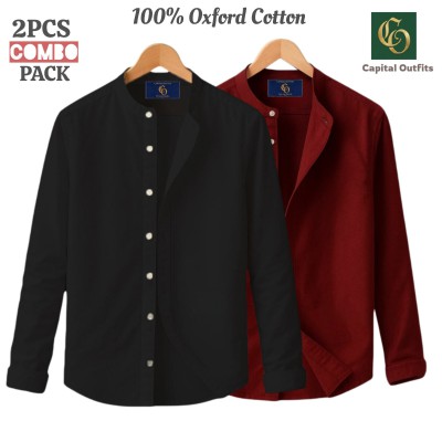 Long Sleeve Band Collar