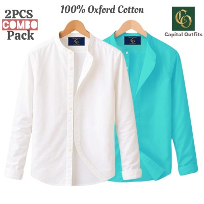 Long Sleeve Band Collar