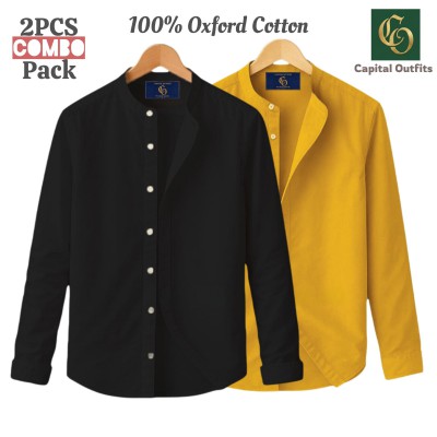 Long Sleeve Band Collar