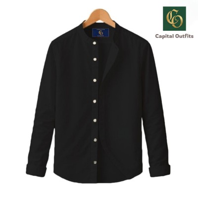 Long Sleeve Band Collar